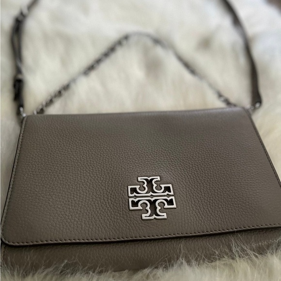 Tory Burch Britten grey leather crossbody - Picture 1 of 1